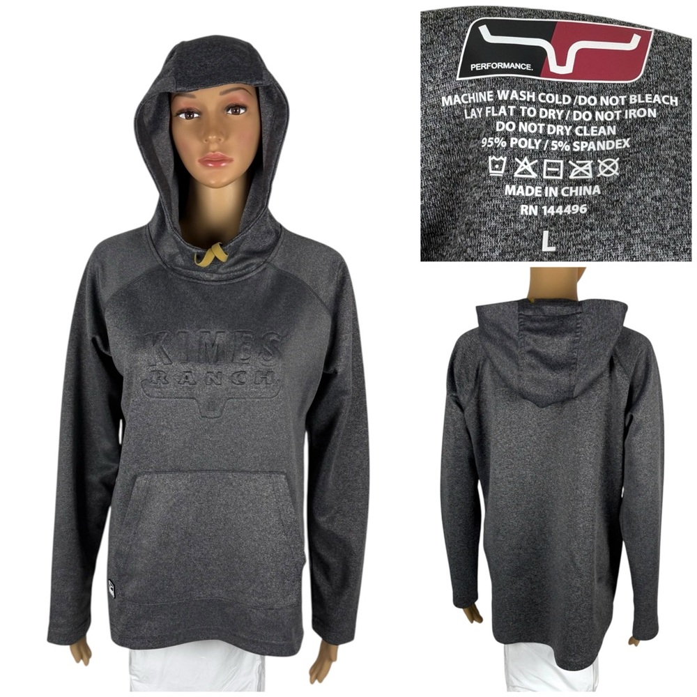 Kimes Ranch Womens Large Hoodie Sweatshirt Gray Polyester Blend Athletic EUC